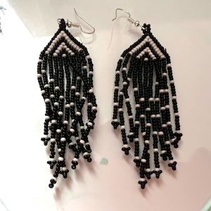 Beaded earrings.